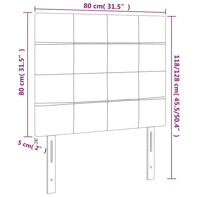 Testiera a LED Marrone Scuro 80x5x118/128 cm in Tessuto