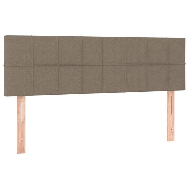 Letto a Molle con Materasso e LED Tortora 140x190 cm in Tessuto