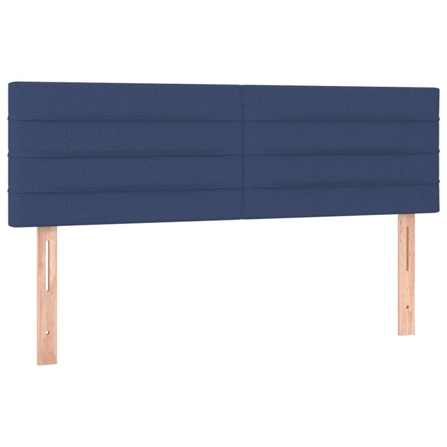 Letto a Molle con Materasso e LED Blu 140x190 cm in Tessuto