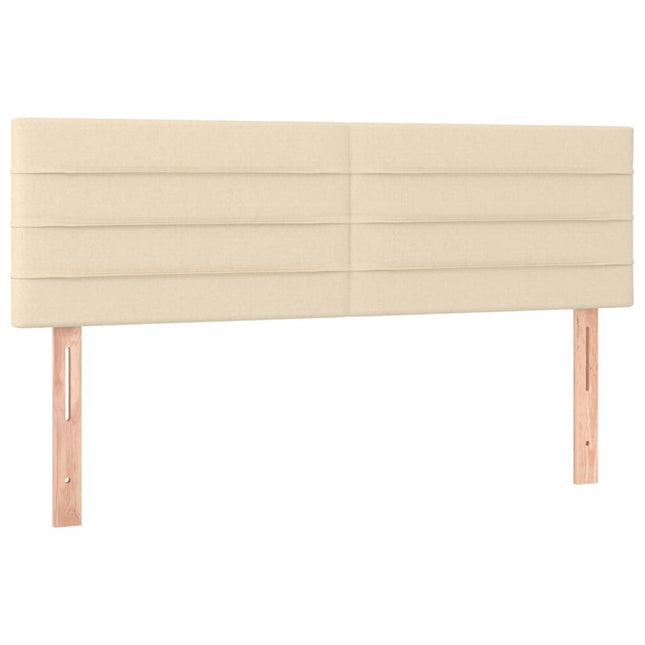 Letto a Molle con Materasso e LED Crema 140x200 cm in Tessuto