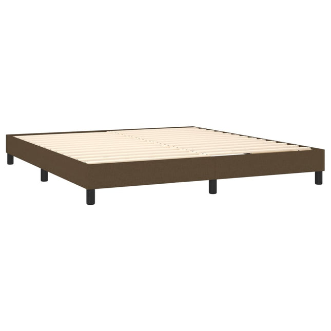 Letto a Molle Materasso e LED Marrone Scuro 160x200 cm Tessuto