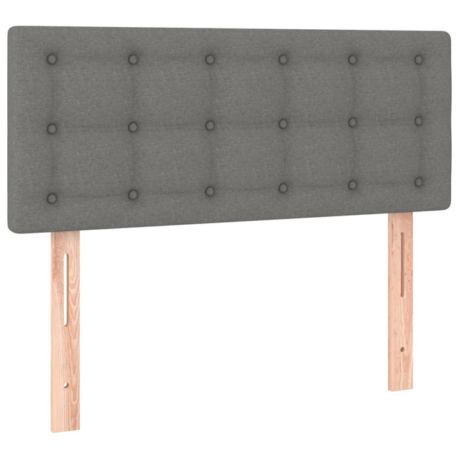 Letto a Molle Materasso e LED Grigio Scuro 120x200cm in Tessuto