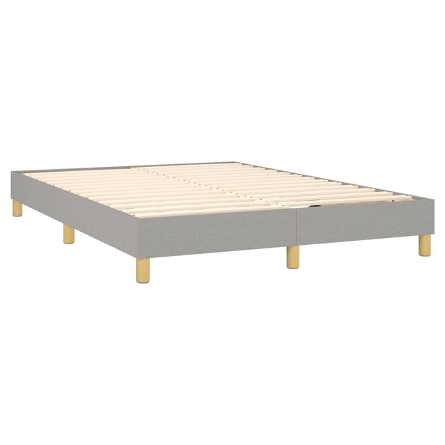 Letto a Molle Materasso e LED Grigio Chiaro 140x200 cm Tessuto