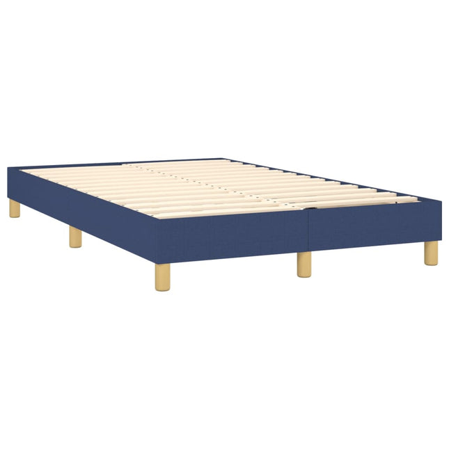 Letto a Molle con Materasso e LED Blu 120x200cm in Tessuto