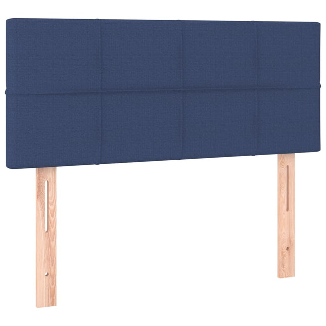 Letto a Molle con Materasso e LED Blu 120x200cm in Tessuto
