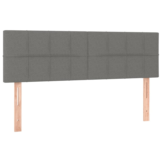 Letto a Molle Materasso e LED Grigio Scuro 140x200cm in Tessuto