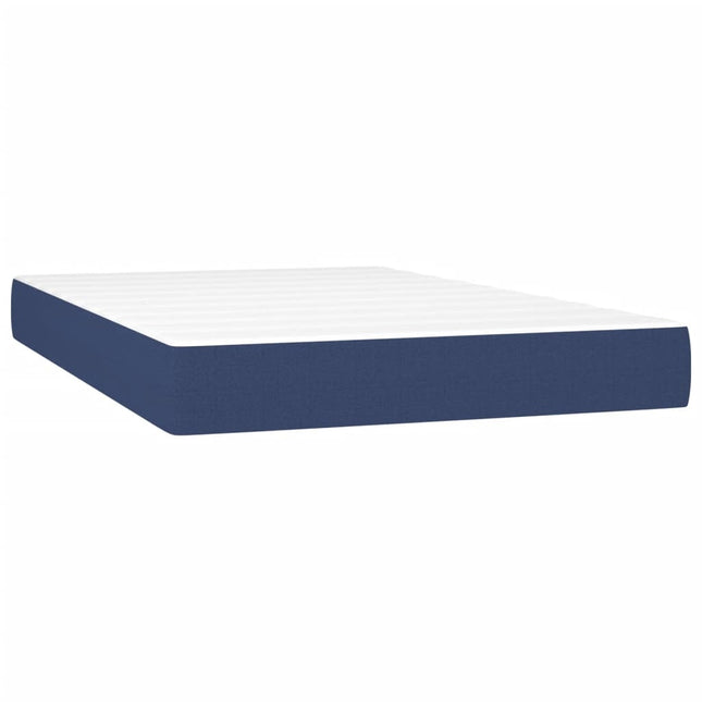 Letto a Molle con Materasso e LED Blu 120x200cm in Tessuto