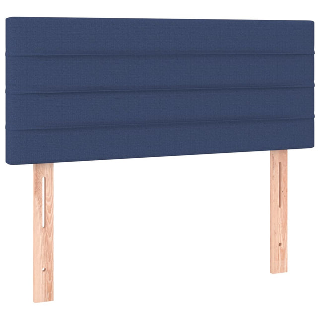 Letto a Molle con Materasso e LED Blu 120x200cm in Tessuto