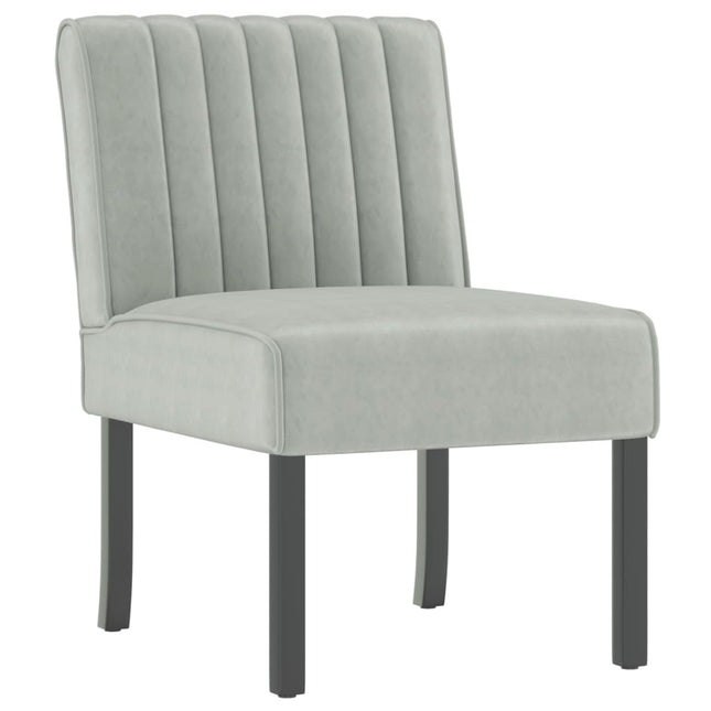 Sedia Pantofola Grigio Chiaro in Velluto