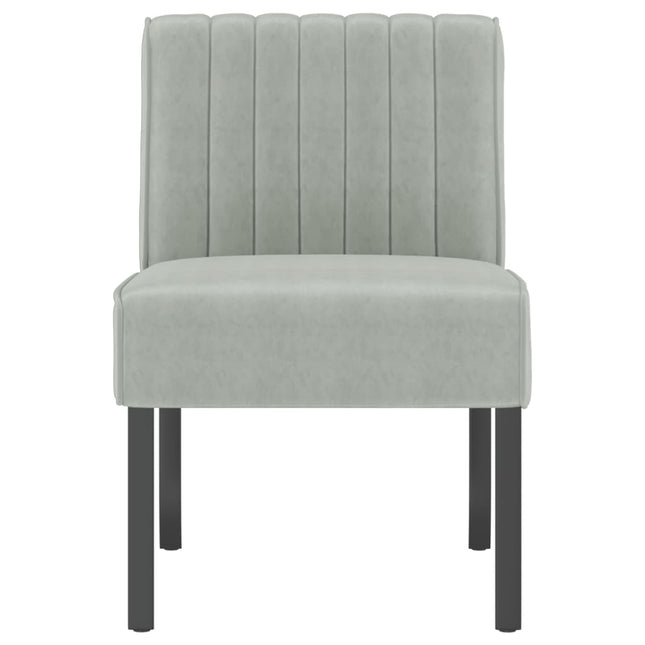 Sedia Pantofola Grigio Chiaro in Velluto
