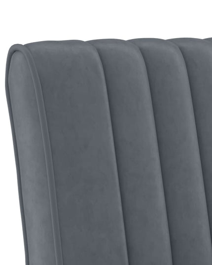 Sedia Pantofola Grigio Scuro in Velluto