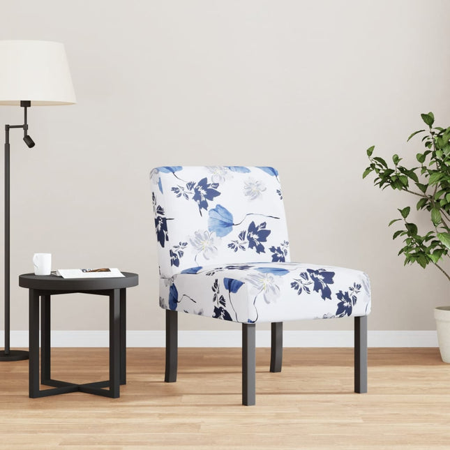 Sedia Pantofola in Tessuto Fiori Blu