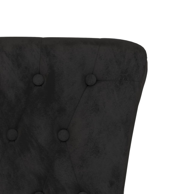 Sedia con Schienale Alto Design con Bottoni in Velluto Nero