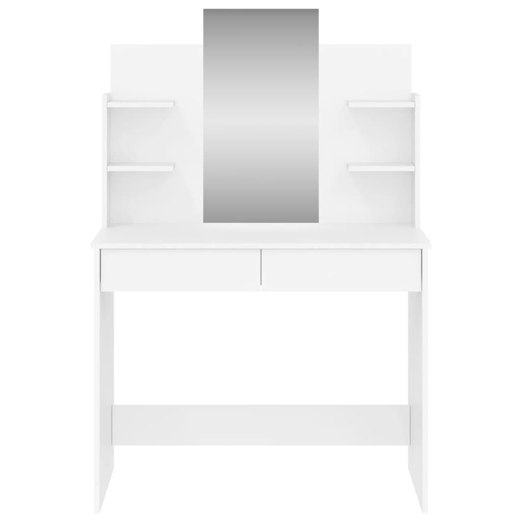 NNEVL Dressing Table with Mirror White 96x39x142 cm-3