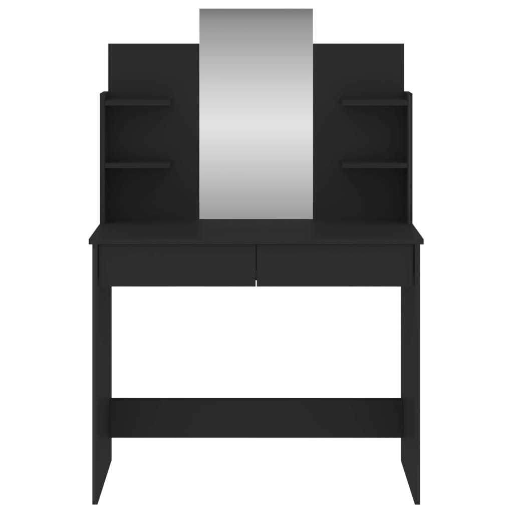 NNEVL Dressing Table with Mirror Black 96x39x142 cm-3