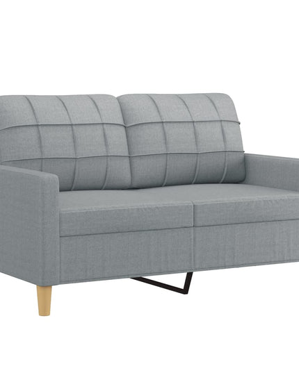 Divano a 2 Posti Grigio Chiaro 120 cm in Tessuto