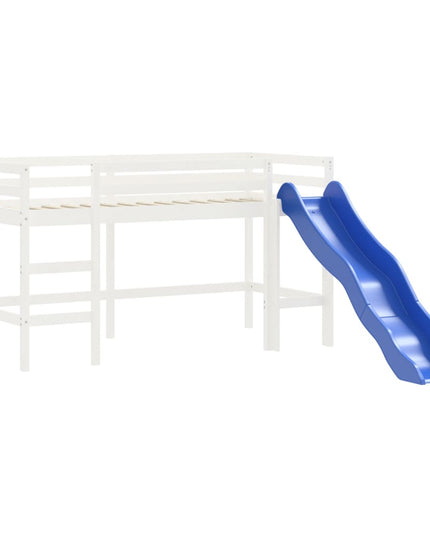 Letto a Soppalco con Tunnel Bambini Bianco e Nero 90x200cm Pino