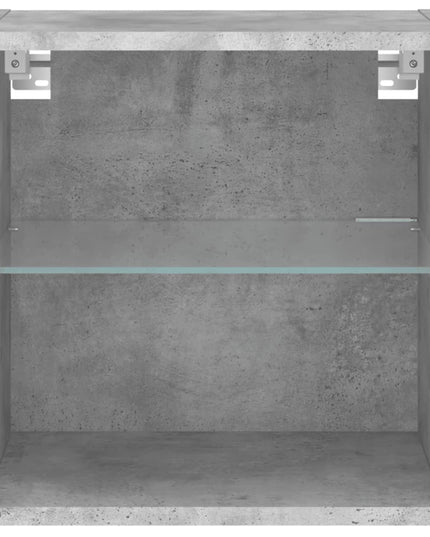 Comodino con Luci LED a Parete Grigio Cemento