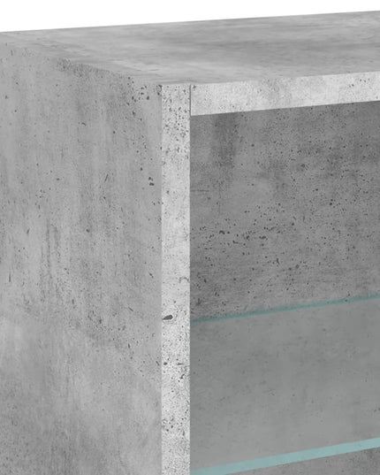 Comodino con Luci LED a Parete Grigio Cemento