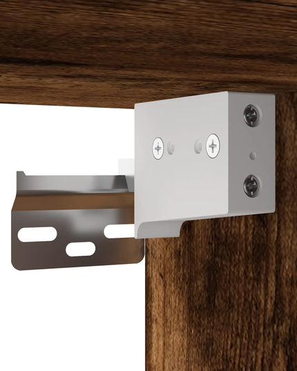 Comodino con Luci LED a Parete Rovere Fumo