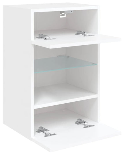 Mobile TV a Parete con Luci LED Bianco 40x30x60,5 cm