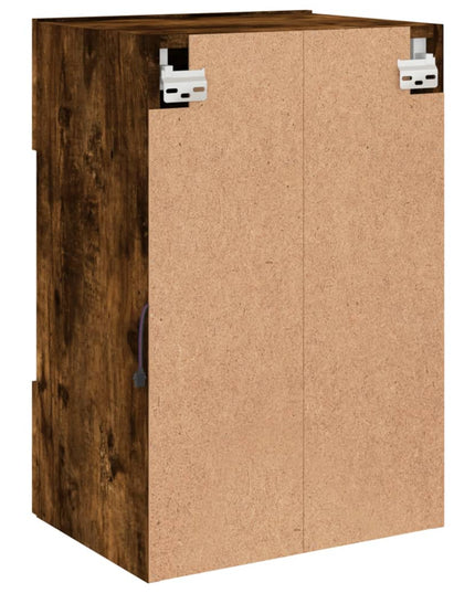 Mobile TV a Parete con Luci LED Rovere Fumo 40x30x60,5 cm