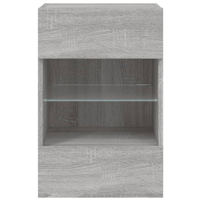 Mobili TV a Parete con Luci LED 2pz Grigio Sonoma 40x30x60,5 cm