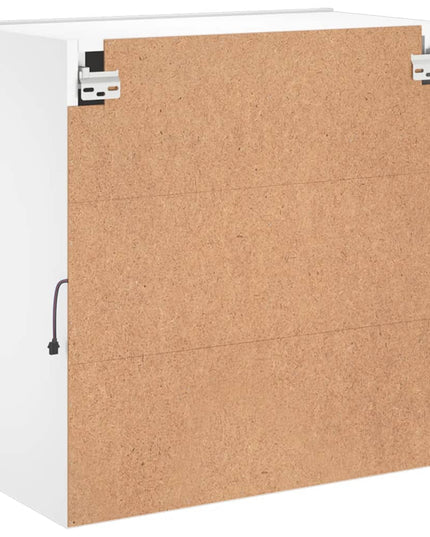 Mobile TV a Parete con Luci LED Bianco 58,5x30x60,5 cm