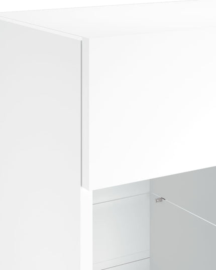 Mobile TV a Parete con Luci LED Bianco 58,5x30x60,5 cm