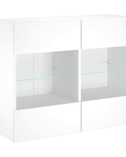 Mobile TV a Parete con Luci LED Bianco 78,5x30x60,5 cm