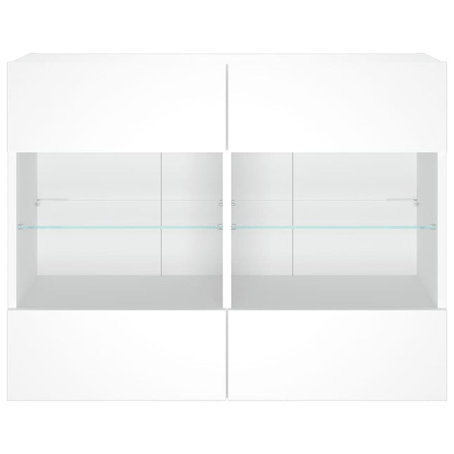 Mobile TV a Parete con Luci LED Bianco 78,5x30x60,5 cm