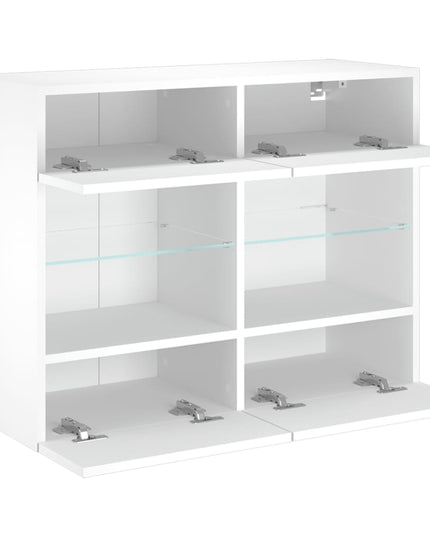 Mobile TV a Parete con Luci LED Bianco 78,5x30x60,5 cm