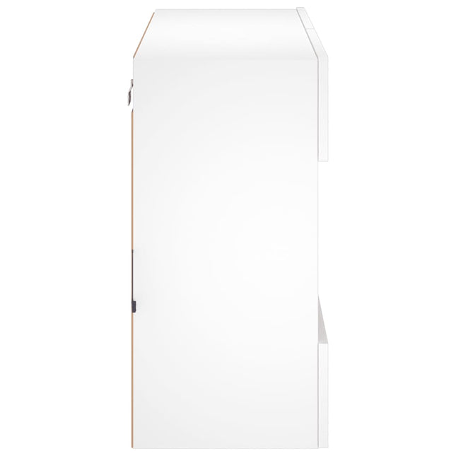 Mobile TV a Parete con Luci LED Bianco 78,5x30x60,5 cm