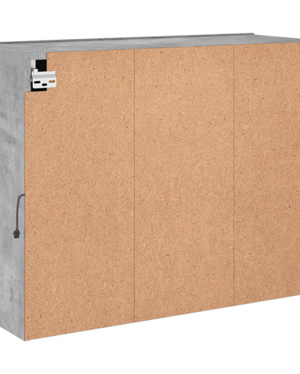 Mobile TV a Parete con Luci LED Grigio Cemento 78,5x30x60,5 cm