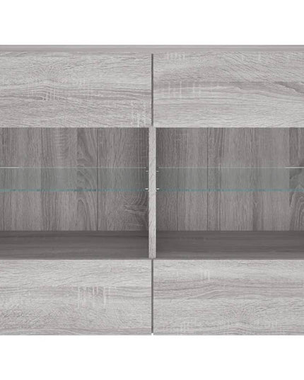 Mobile TV a Parete con Luci LED Grigio Sonoma 78,5x30x60,5 cm