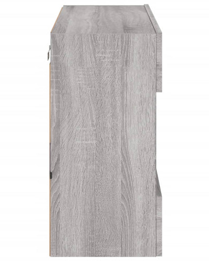 Mobile TV a Parete con Luci LED Grigio Sonoma 78,5x30x60,5 cm