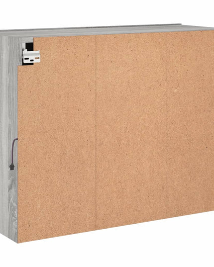 Mobile TV a Parete con Luci LED Grigio Sonoma 78,5x30x60,5 cm