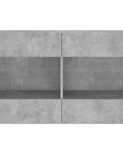 Mobile TV a Parete con Luci LED Grigio Cemento 98,5x30x60,5 cm