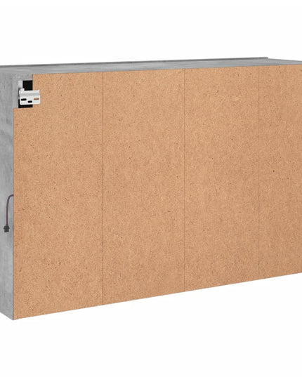 Mobile TV a Parete con Luci LED Grigio Cemento 98,5x30x60,5 cm