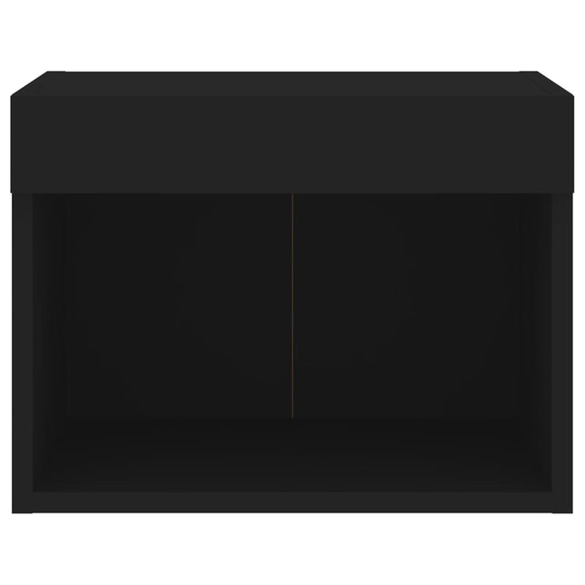 Comodino con Luci LED a Parete Nero