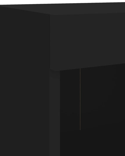 Comodino con Luci LED a Parete Nero