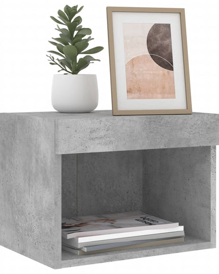 Comodini con Luci LED a Parete 2pz Grigio Cemento