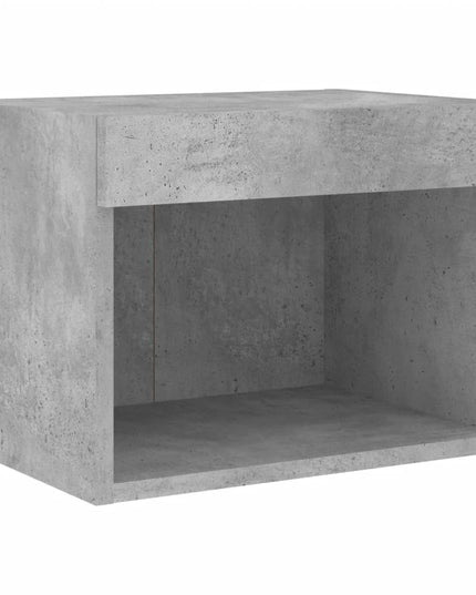 Comodini con Luci LED a Parete 2pz Grigio Cemento