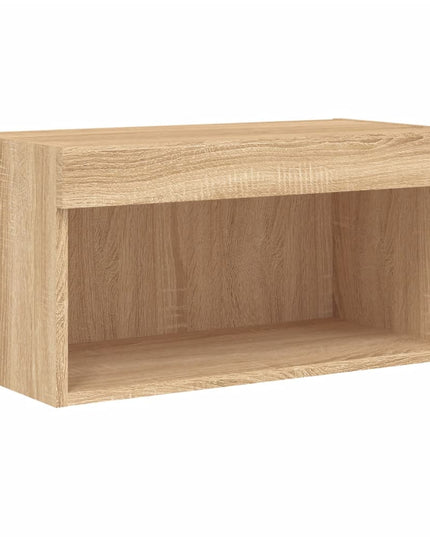 Mobile Porta TV con Luci LED Rovere Sonoma 60x30x30 cm