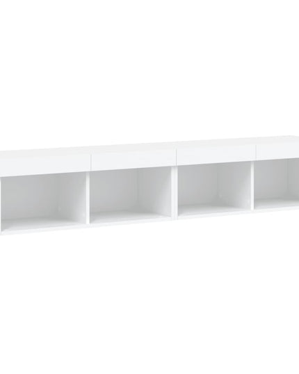 Mobili Porta TV con Luci LED 2 pz Bianchi 80x30x30 cm