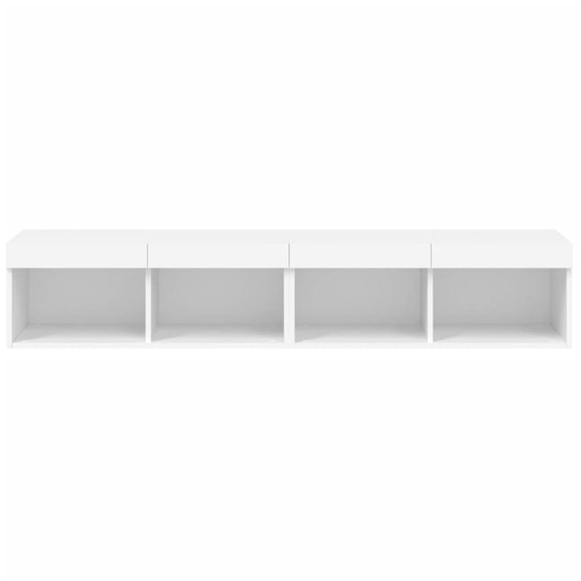 Mobili Porta TV con Luci LED 2 pz Bianchi 80x30x30 cm