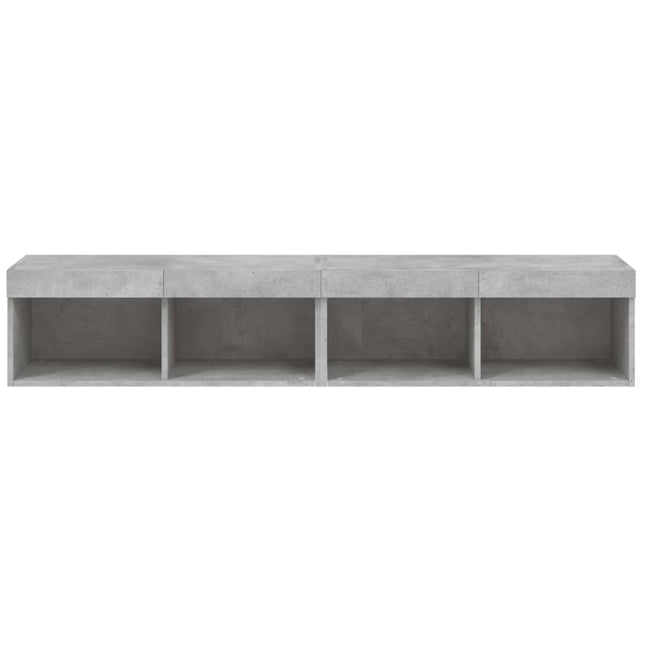 Mobili TV con Luci LED 2pz Grigio Cemento 80x30x30 cm