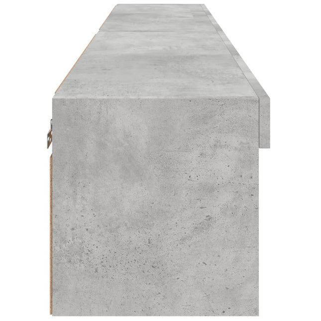 Mobili TV con Luci LED 2pz Grigio Cemento 80x30x30 cm