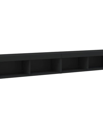 Mobili Porta TV con Luci LED 2 pz Neri 100x30x30 cm