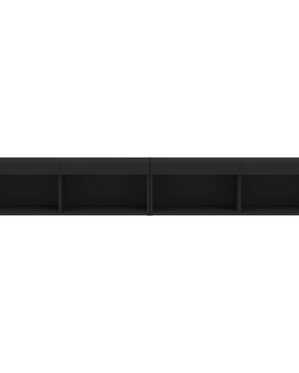 Mobili Porta TV con Luci LED 2 pz Neri 100x30x30 cm